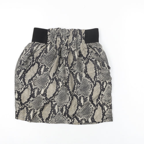 Zara Womens Grey Animal Print Polyester Mini Skirt Size XS