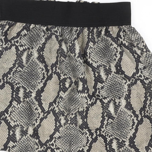 Zara Womens Grey Animal Print Polyester Mini Skirt Size XS