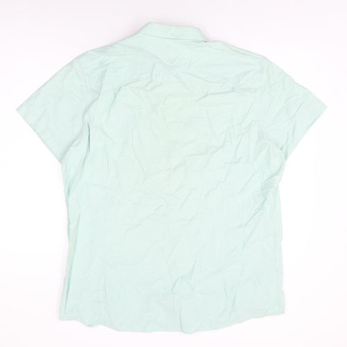 NEXT Mens Green Cotton Button-Up Size XL Collared Button