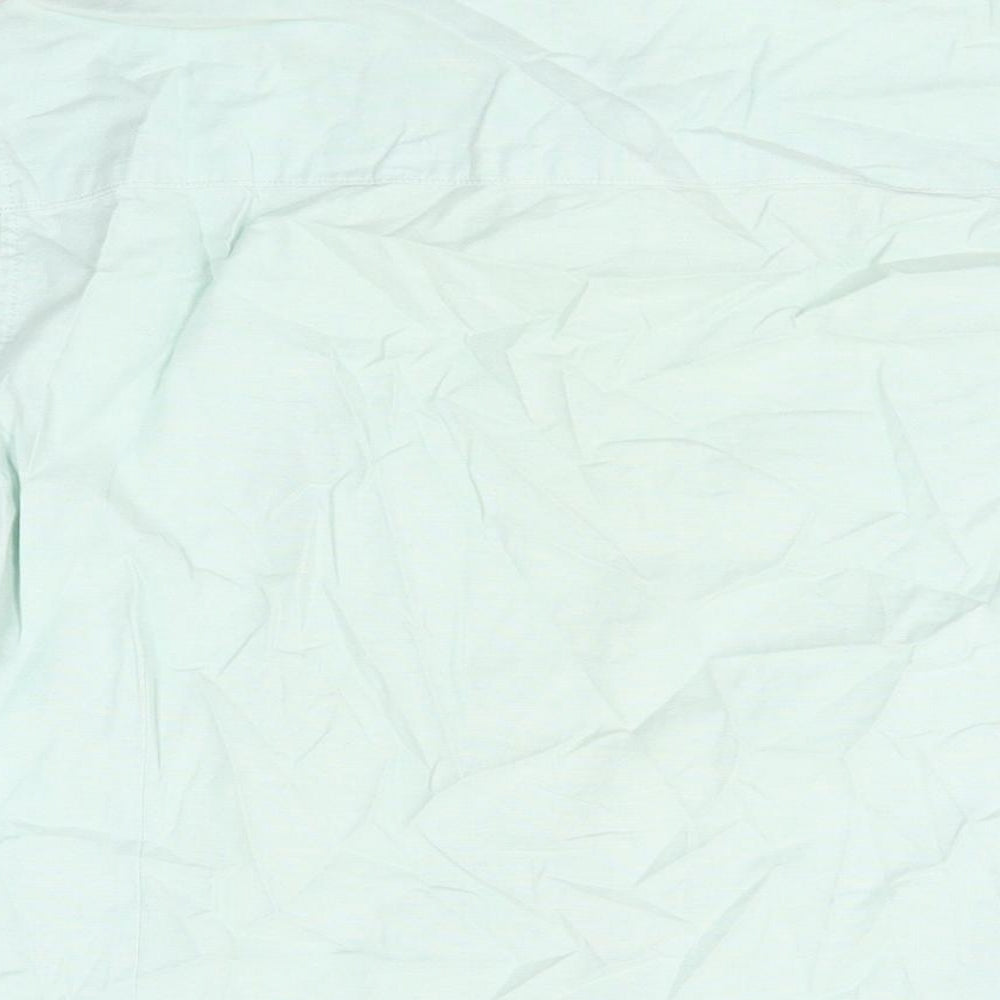 NEXT Mens Green Cotton Button-Up Size XL Collared Button