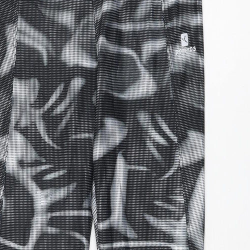 DECATHLON Womens Black Geometric Polyester Pedal Pusher Leggings Size 30 in L31 in Regular Pullover