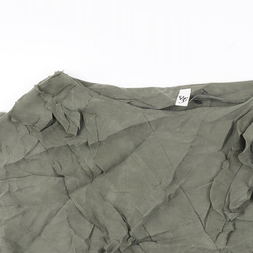 Very Womens Green Cupro Basic T-Shirt Size 10 Round Neck