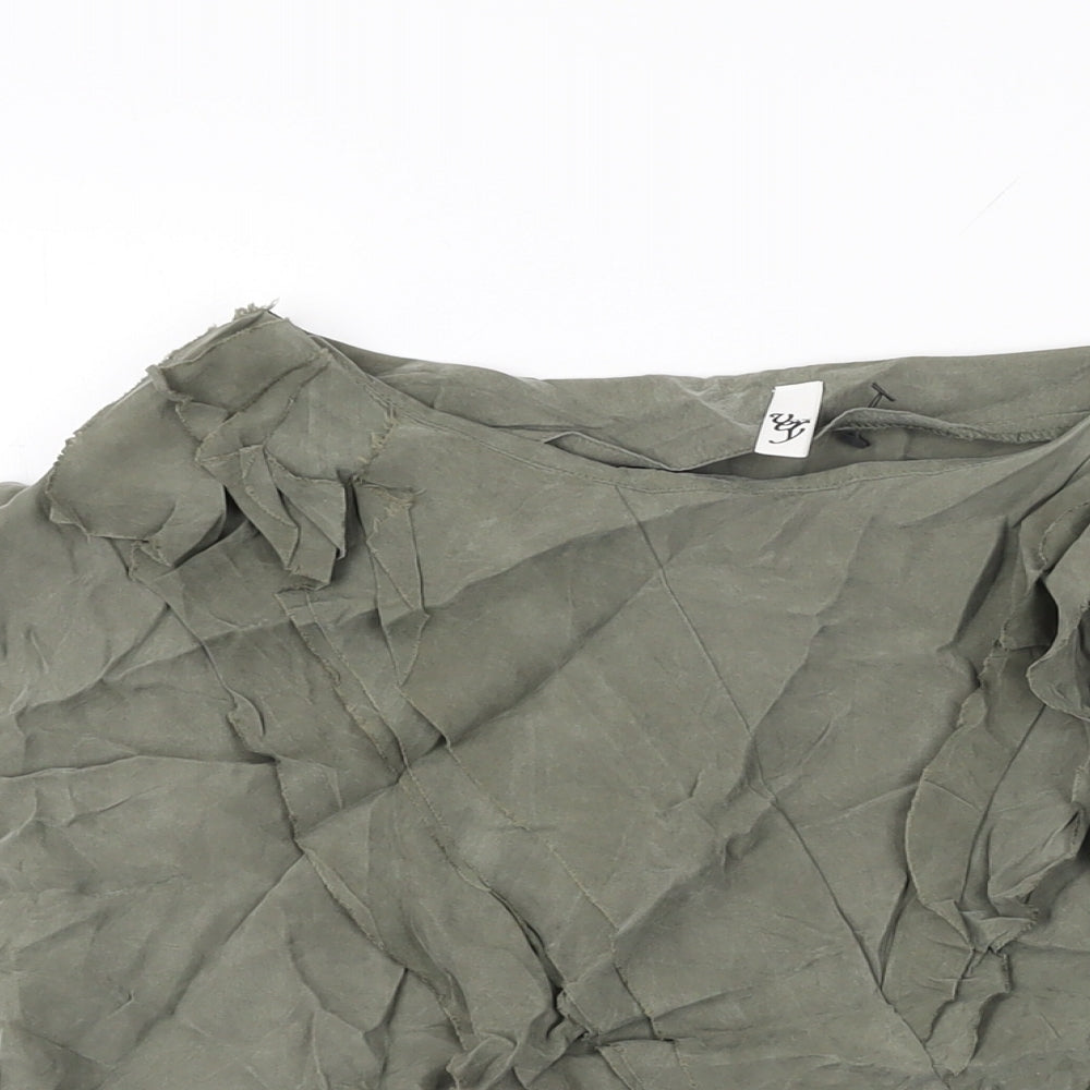 Very Womens Green Cupro Basic T-Shirt Size 10 Round Neck