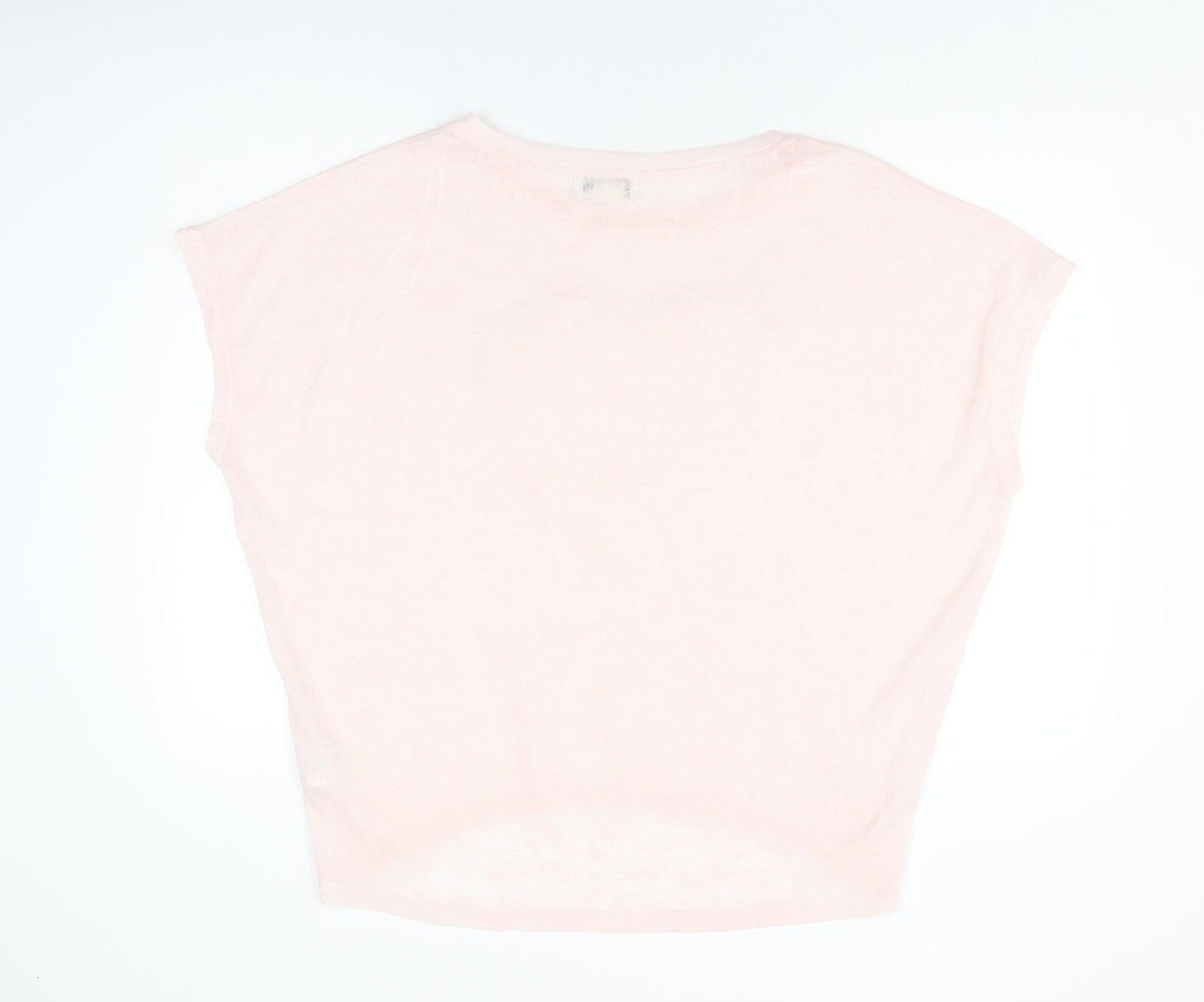 Vouley Vous Womens Pink Polyester Basic T-Shirt Size M Round Neck