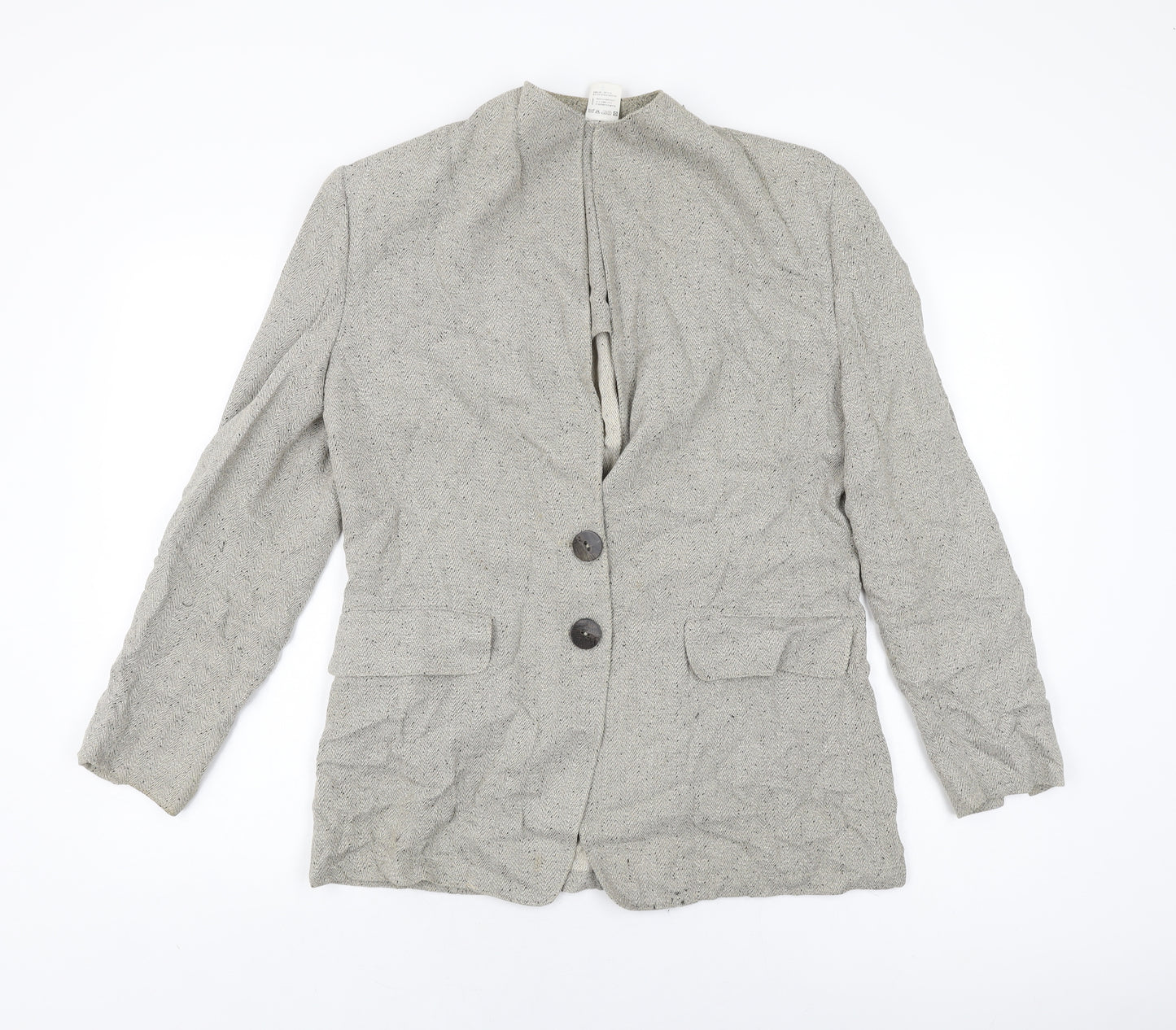 Synonyme Womens Beige Jacket Size 12 Button