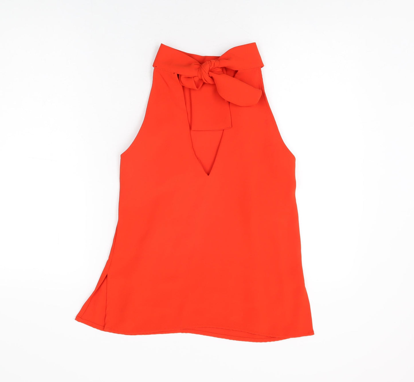 NEXT Womens Red Polyester Basic Blouse Size 8 Round Neck