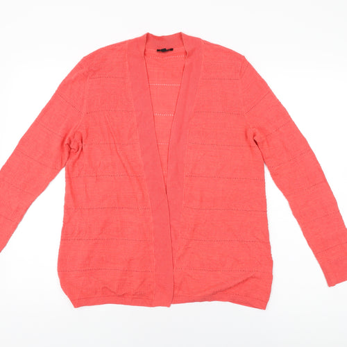 Talbots Womens Pink V-Neck Viscose Cardigan Jumper Size L