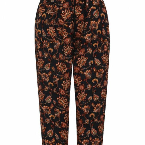 Mango Womens Black Geometric Viscose Trousers Size XS L27 in Regular Zip