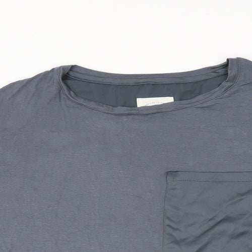 NEXT Womens Grey Solid Viscose Top Pyjama Top Size 8