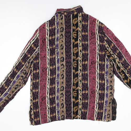 The Edinburgh Collection Womens Multicoloured Geometric Polyester Basic Button-Up Size 20 Collared