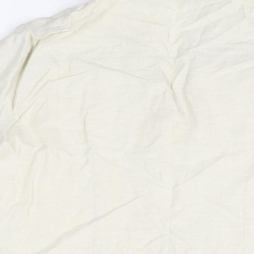 Isle Womens Beige Linen Basic Button-Up Size 18 Collared