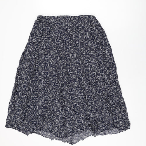 Apricot Womens Blue Geometric Viscose Swing Skirt Size 14