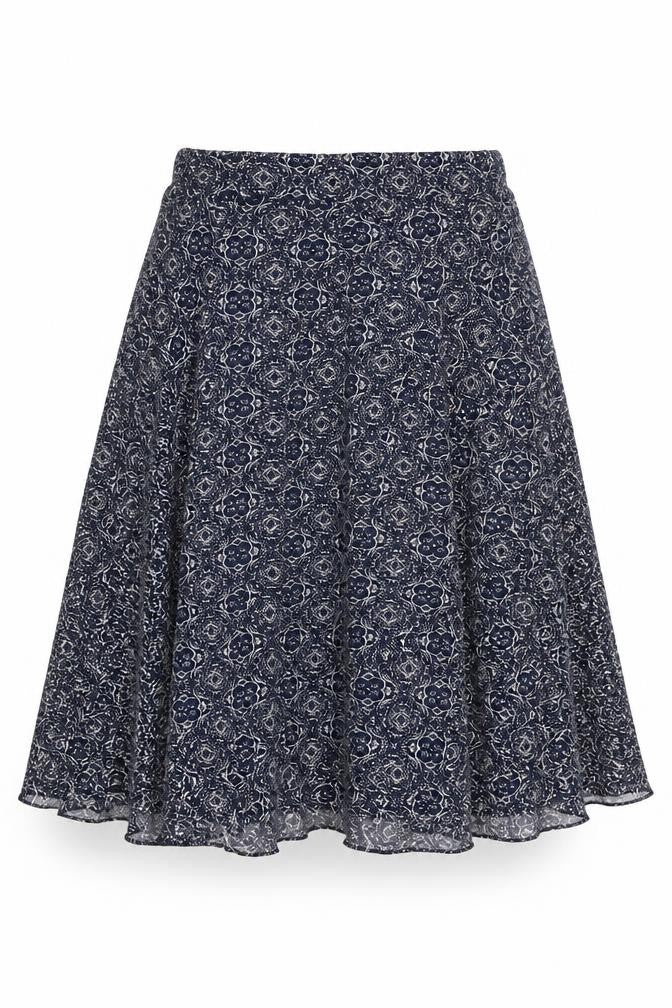 Apricot Womens Blue Geometric Viscose Swing Skirt Size 14