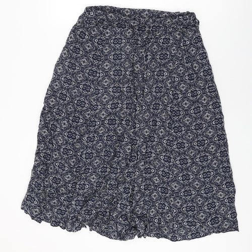 Apricot Womens Blue Geometric Viscose Swing Skirt Size 14