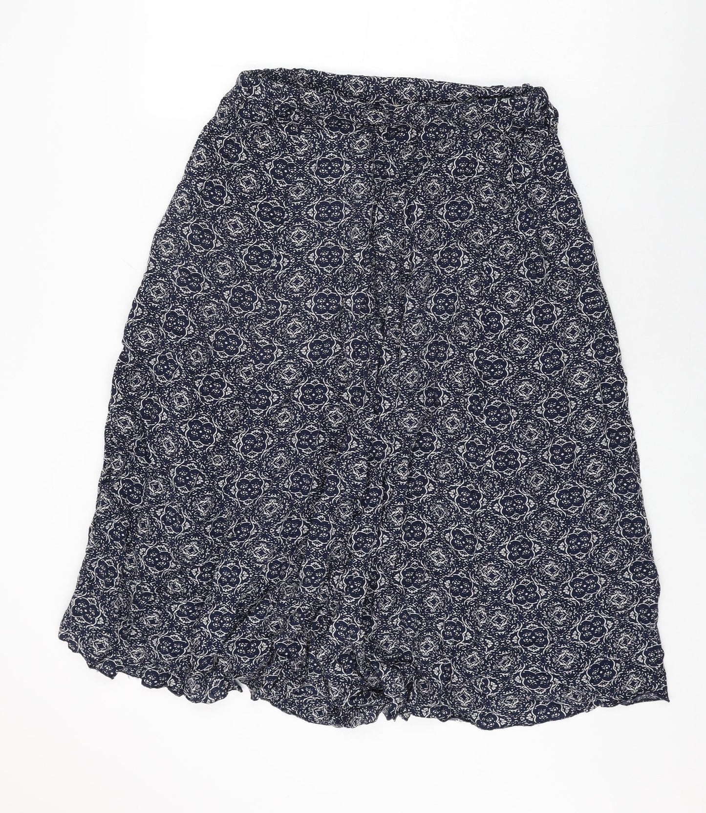 Apricot Womens Blue Geometric Viscose Swing Skirt Size 14