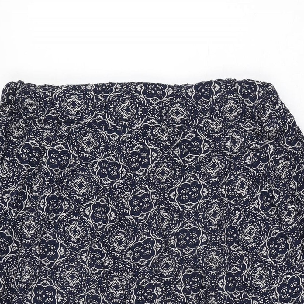 Apricot Womens Blue Geometric Viscose Swing Skirt Size 14