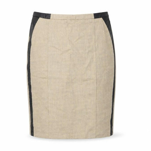 NEXT Womens Beige Cotton Straight & Pencil Skirt Size 12 Zip