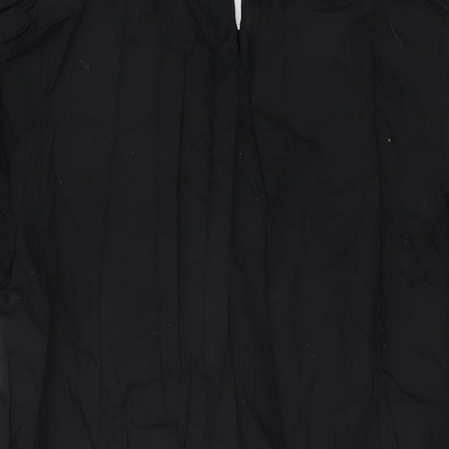 H&M Womens Black Cotton Shift Size 18 Round Neck Button