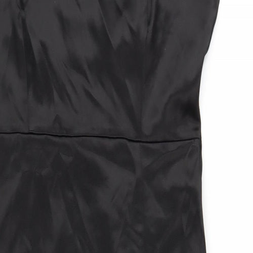 Zara Womens Black Polyester A-Line Size M Square Neck Zip