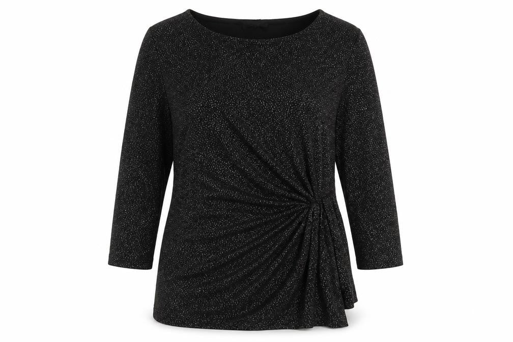 Wallis Womens Black Polyester Basic T-Shirt Size 14 Round Neck