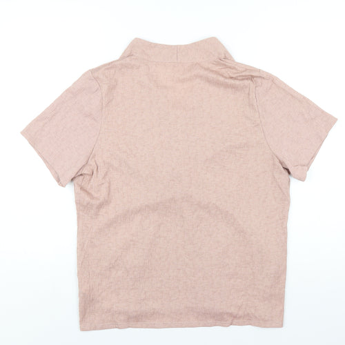 Julipa Womens Pink Polyester Basic T-Shirt Size 16 V-Neck