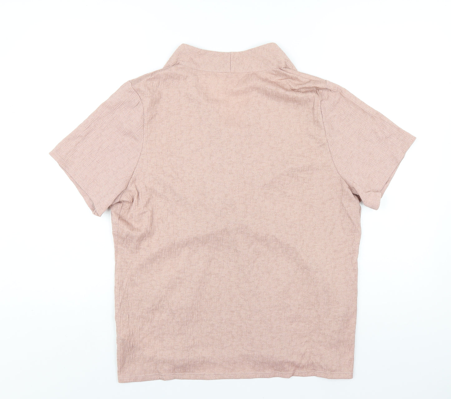 Julipa Womens Pink Polyester Basic T-Shirt Size 16 V-Neck