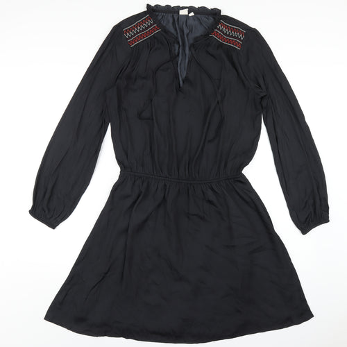 Gap Womens Black Polyester A-Line Size M V-Neck Pullover