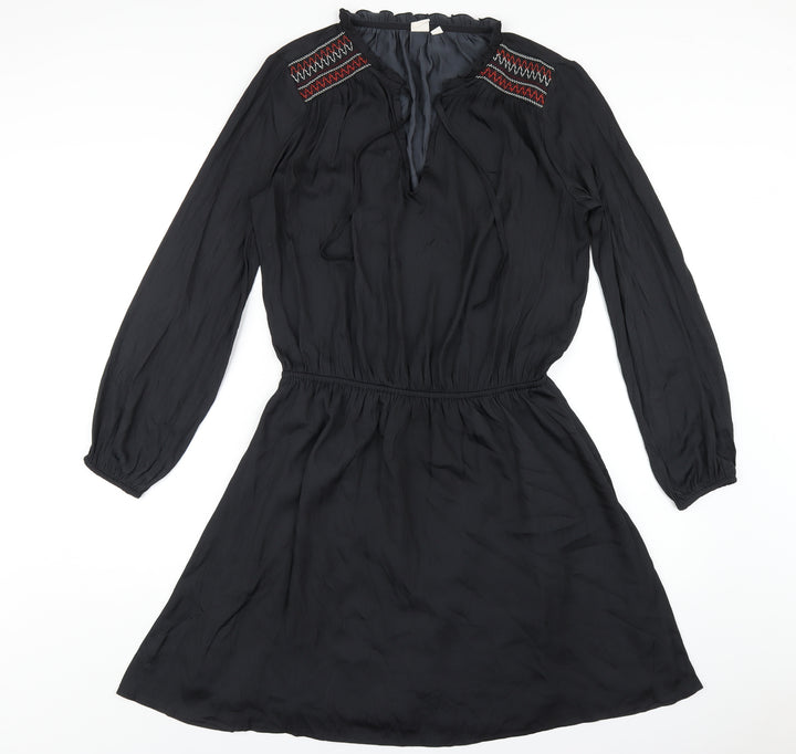 Gap Womens Black Polyester A-Line Size M V-Neck Pullover