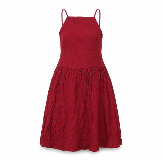 Front view of ASOS women’s red viscose a-line, size UK 8, square neck pullover