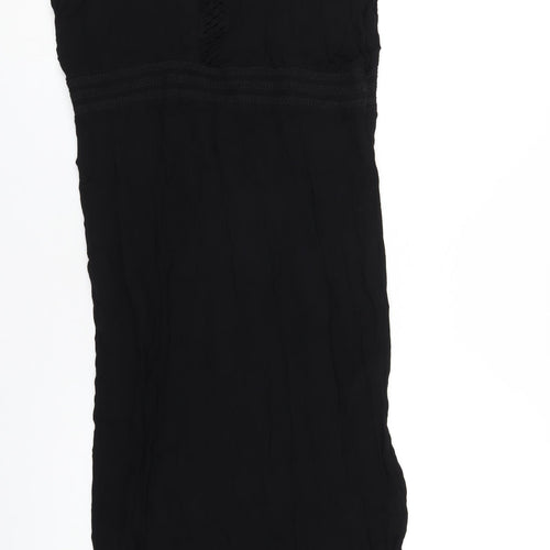 Marks and Spencer Womens Black Viscose A-Line Size 22 V-Neck Pullover