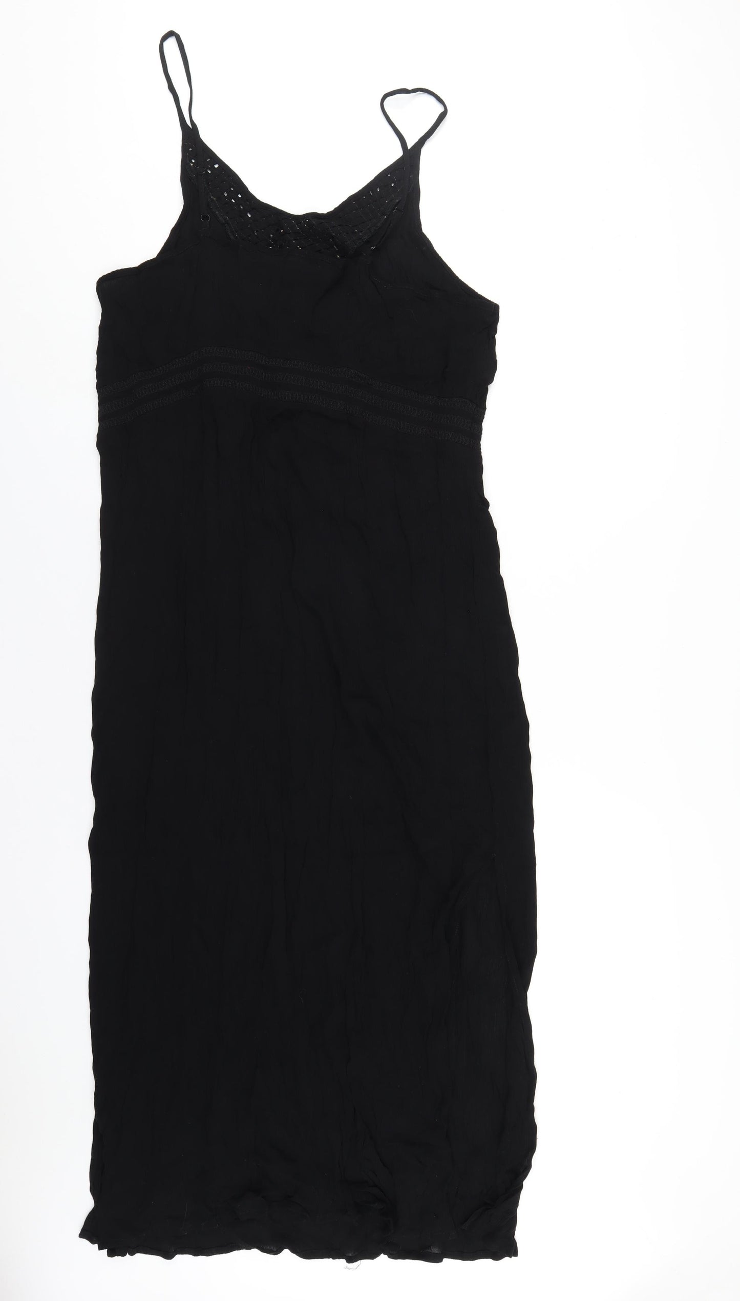 Marks and Spencer Womens Black Viscose A-Line Size 22 V-Neck Pullover