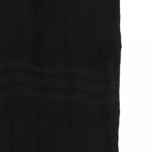 Marks and Spencer Womens Black Viscose A-Line Size 22 V-Neck Pullover