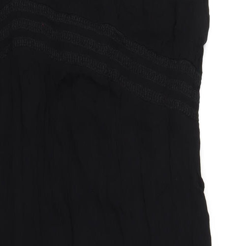 Marks and Spencer Womens Black Viscose A-Line Size 22 V-Neck Pullover