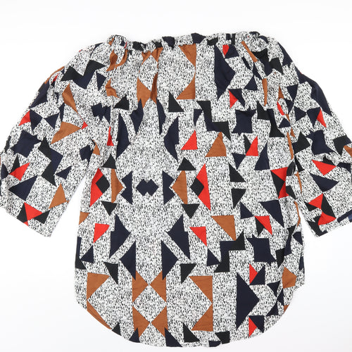 AX Paris Womens Multicoloured Geometric Polyester A-Line Size 22 Off the Shoulder Pullover
