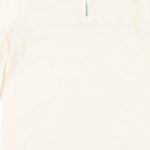 H&M Womens Ivory Polyester A-Line Size 6 Round Neck Zip