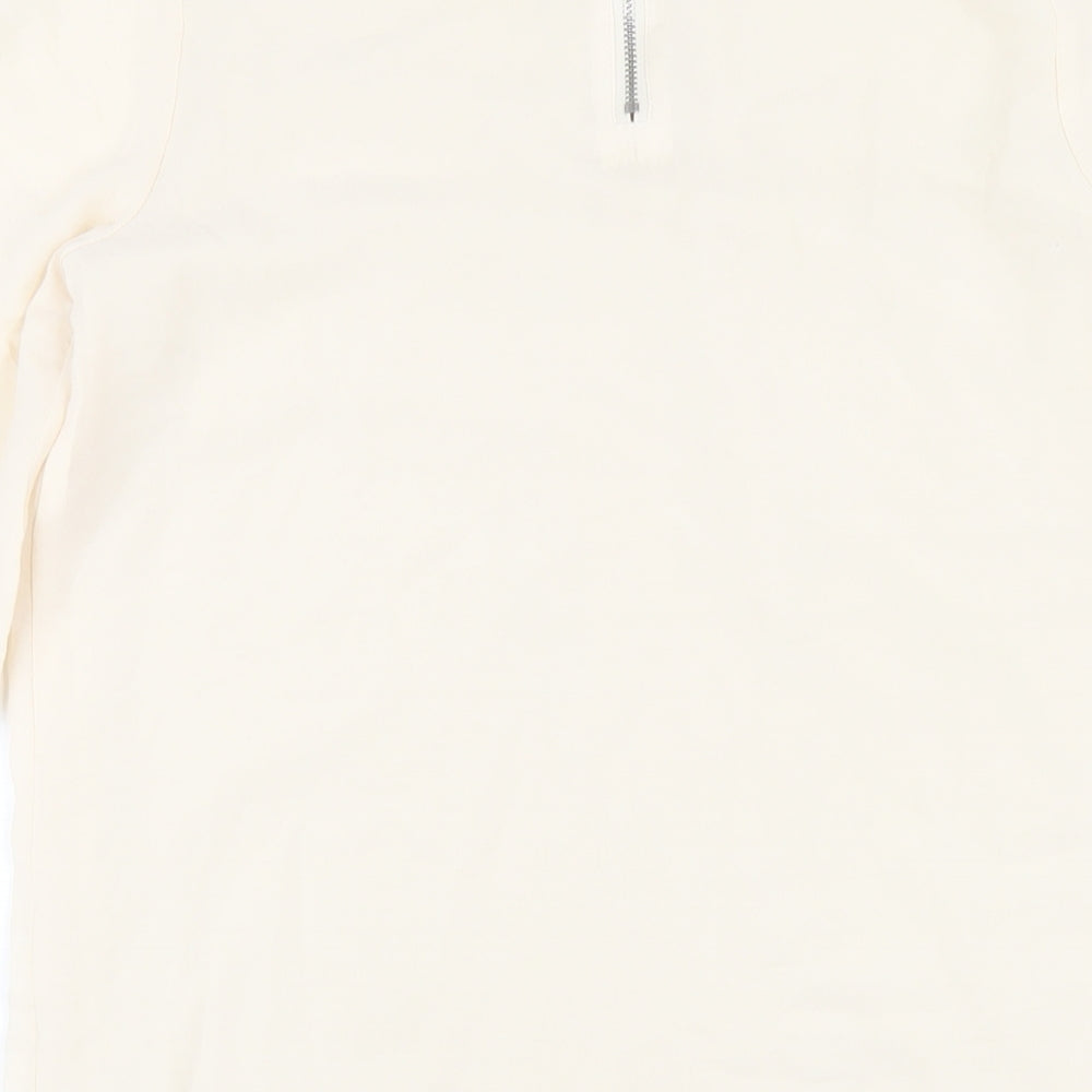 H&M Womens Ivory Polyester A-Line Size 6 Round Neck Zip
