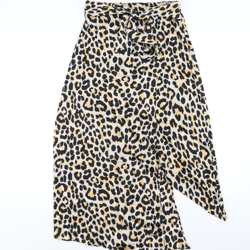 Love & Other Things Womens Brown Animal Print Polyester A-Line Skirt Size XS Zip - Leopard Print