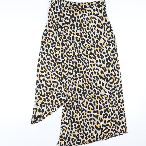 Love & Other Things Womens Brown Animal Print Polyester A-Line Skirt Size XS Zip - Leopard Print