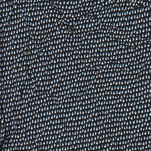 Marks and Spencer Womens Black Geometric Viscose A-Line Skirt Size 18 Zip