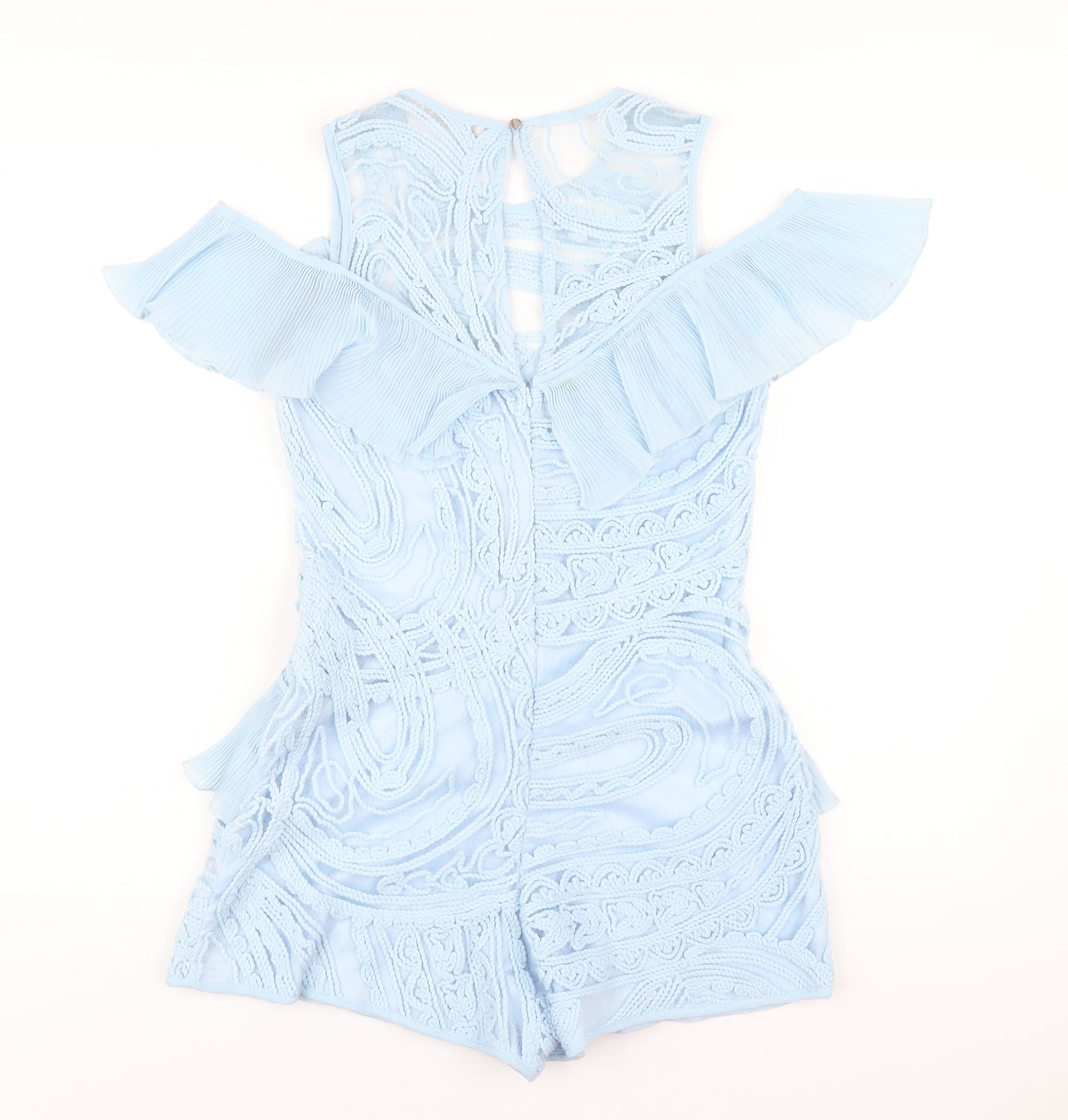 Allyson Womens Blue Polyester Playsuit One-Piece Size L Zip