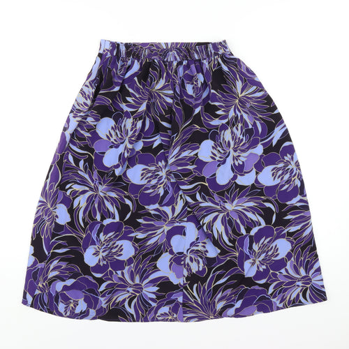 EWM Womens Purple Geometric Polyester A-Line Skirt Size 10