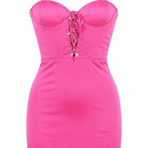 Love & Other Things Womens Pink Polyester Bodycon Size M Sweetheart Zip