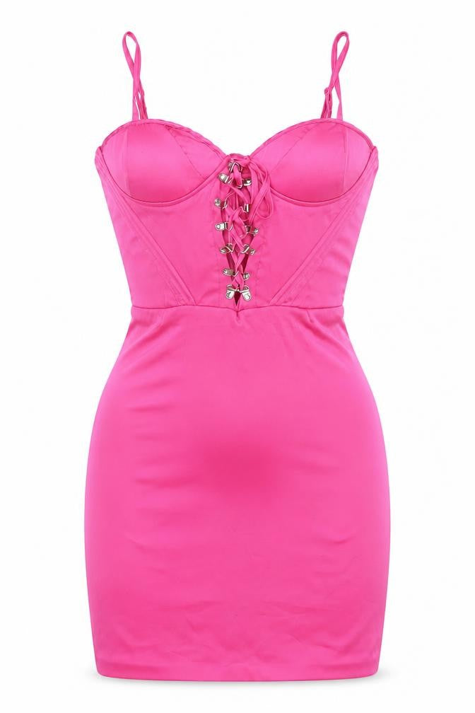 Love & Other Things Womens Pink Polyester Bodycon Size M Sweetheart Zip