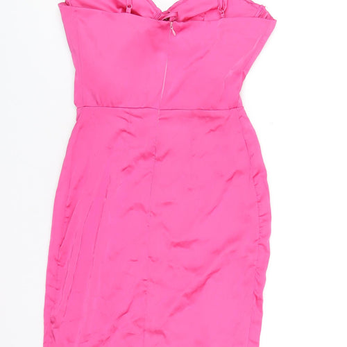 Love & Other Things Womens Pink Polyester Bodycon Size M Sweetheart Zip