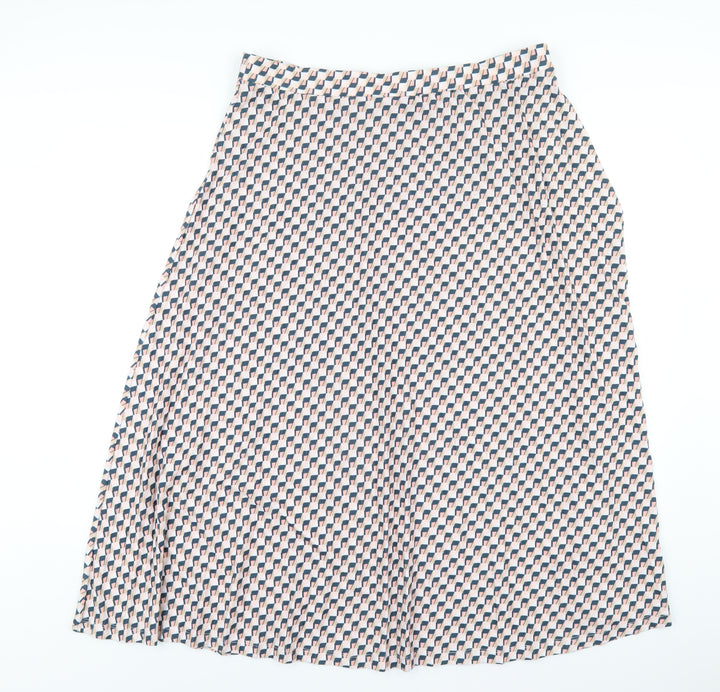 Marks and Spencer Womens Multicoloured Geometric Polyester A-Line Skirt Size 18