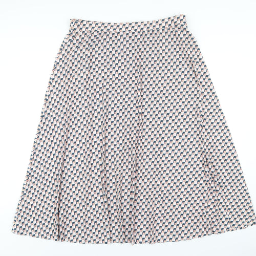 Marks and Spencer Womens Multicoloured Geometric Polyester A-Line Skirt Size 18