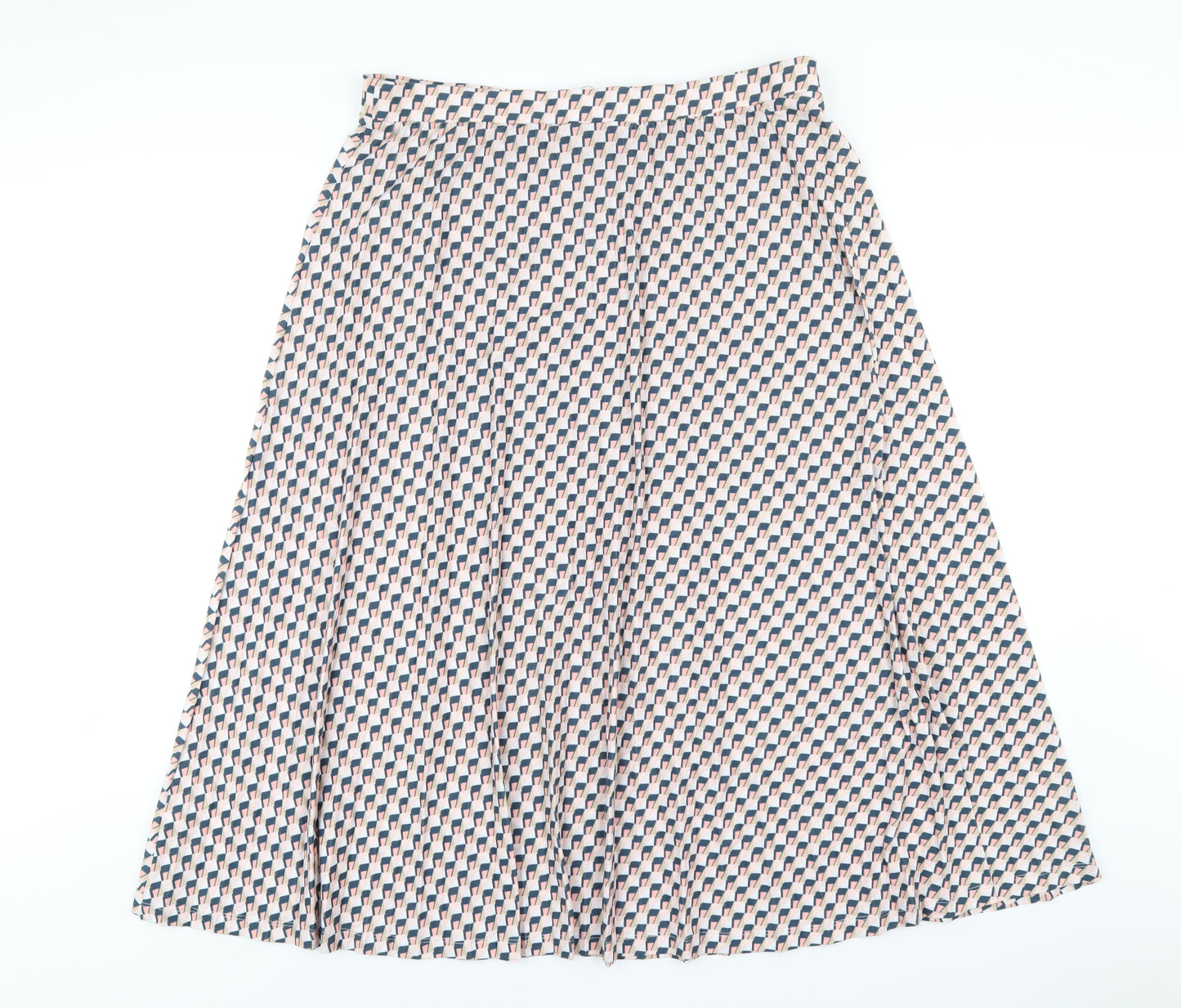 Marks and Spencer Womens Multicoloured Geometric Polyester A-Line Skirt Size 18