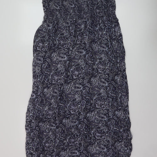 B.You Womens Blue Geometric Viscose A-Line Size 20 Square Neck Pullover