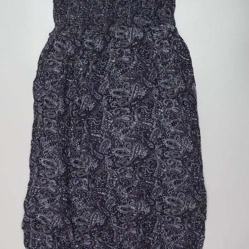 B.You Womens Blue Geometric Viscose A-Line Size 20 Square Neck Pullover