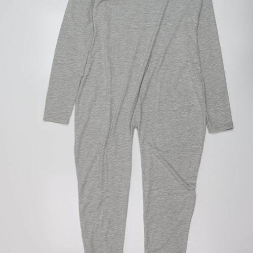 PRETTYLITTLETHING Womens Grey Cotton Jumpsuit One-Piece Size 10 Pullover